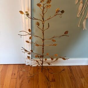Gold Metal Leaf Jewelry Tree Stand